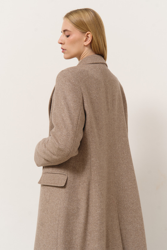 Бежевое двубортное пальто 3 - интернет-магазин Natali Bolgar