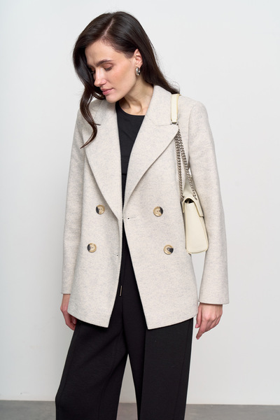 Укороченное пальто серого цвета  – Natali Bolgar