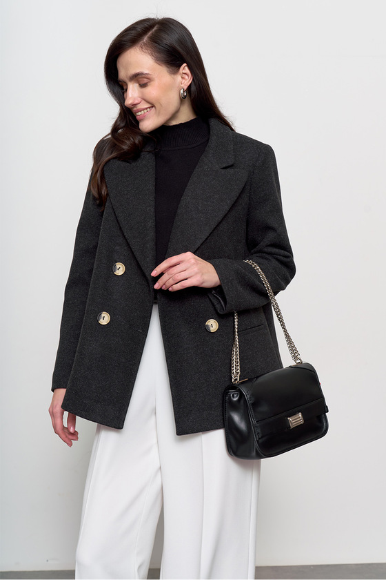 Чёрное укороченное пальто 2 - интернет-магазин Natali Bolgar