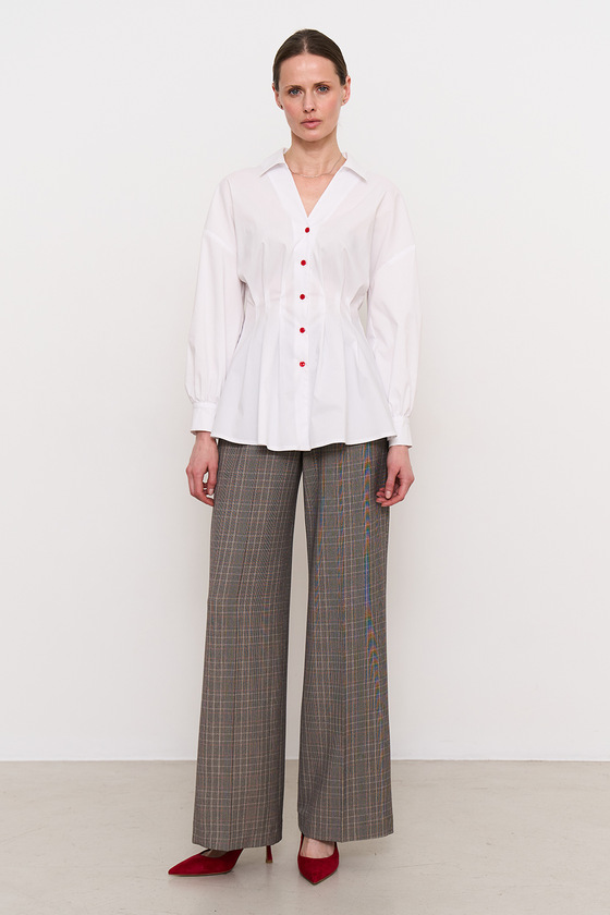 Белая рубашка с красными пуговицами 3 - интернет-магазин Natali Bolgar