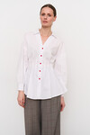 Белая рубашка с красными пуговицами 4 - интернет-магазин Natali Bolgar