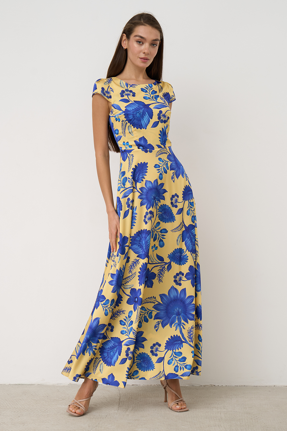 Maxi dress with Petrikovskaya painting Maxi dress with Petrikovskaya painting