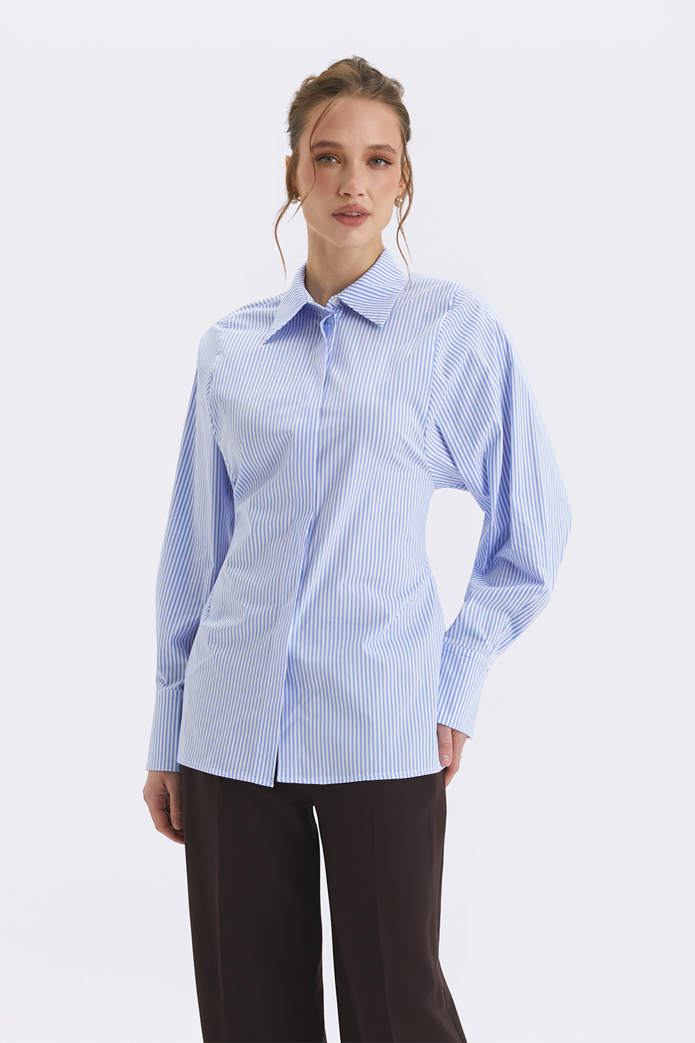 Бавовняна сорочка в смужку