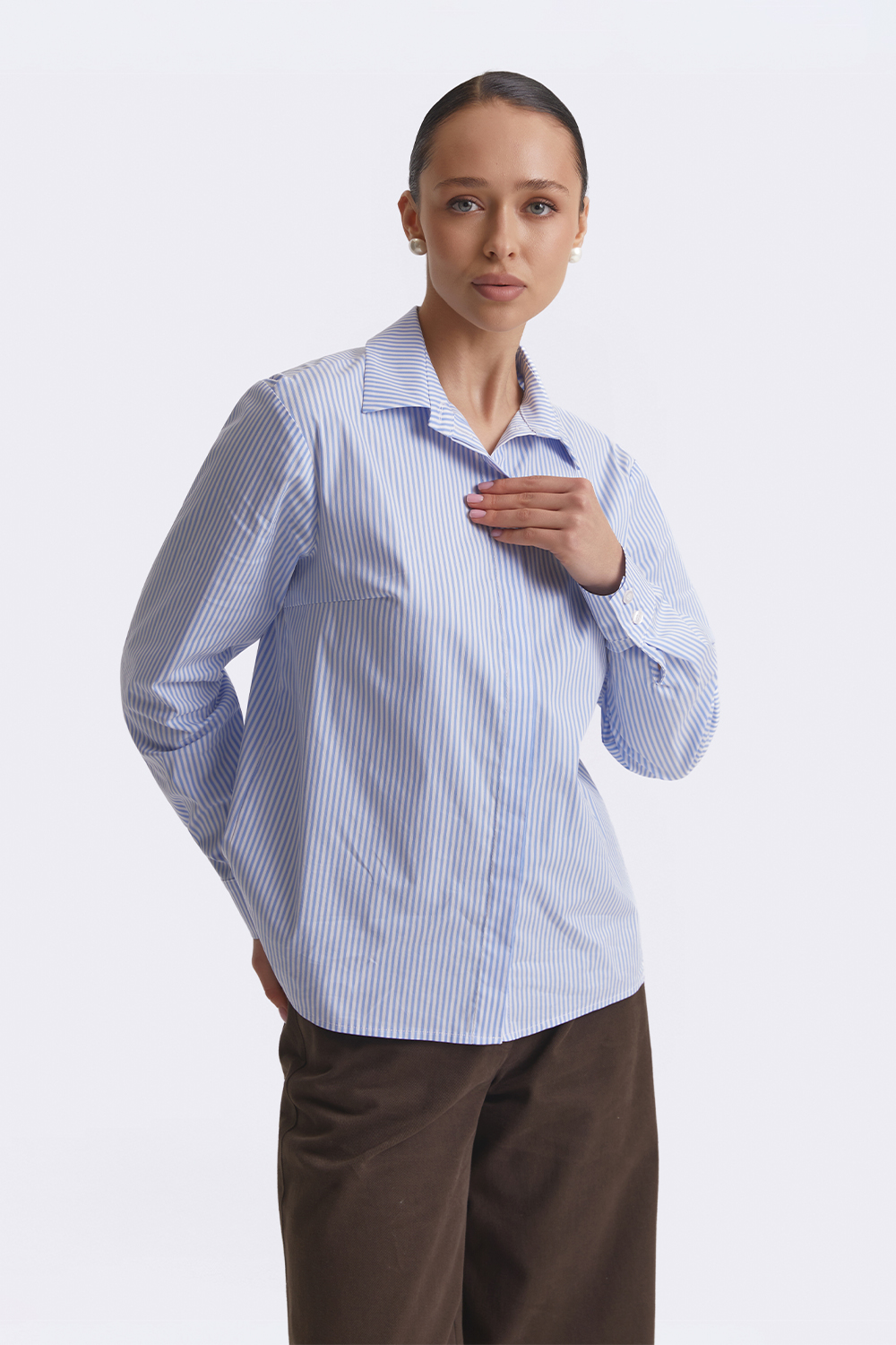 Бавовняна сорочка в смужку