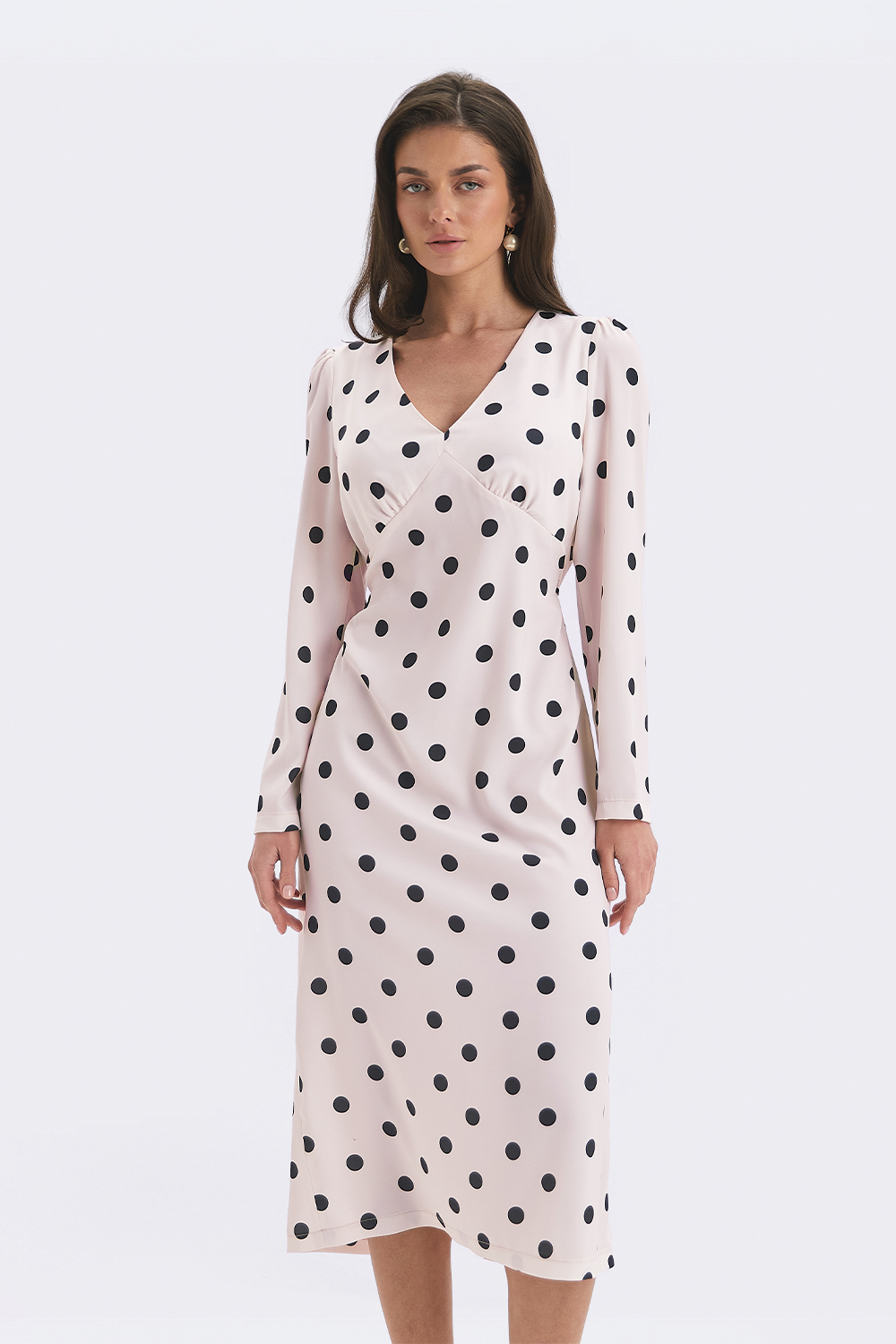 Сукня міді у горошок