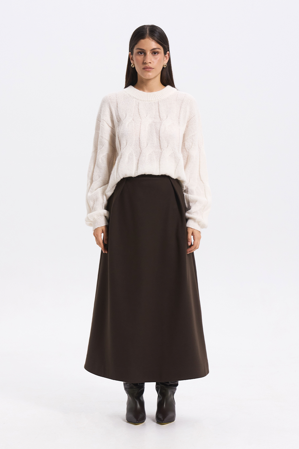 Спідниця максі шоколадного кольору