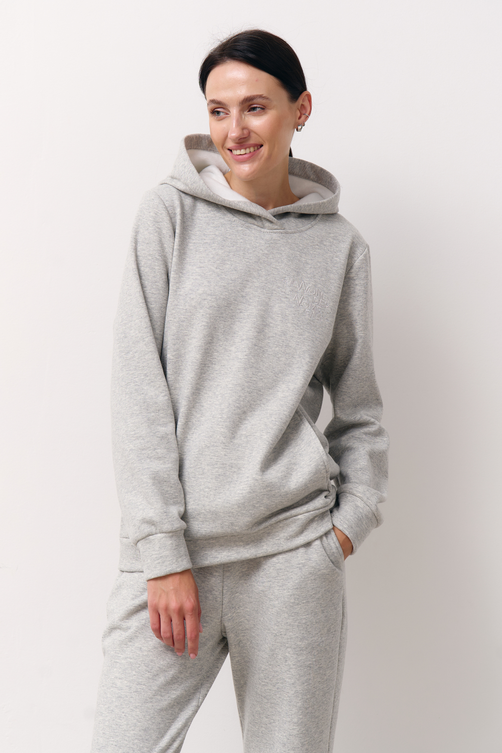 Тепле сіре худі