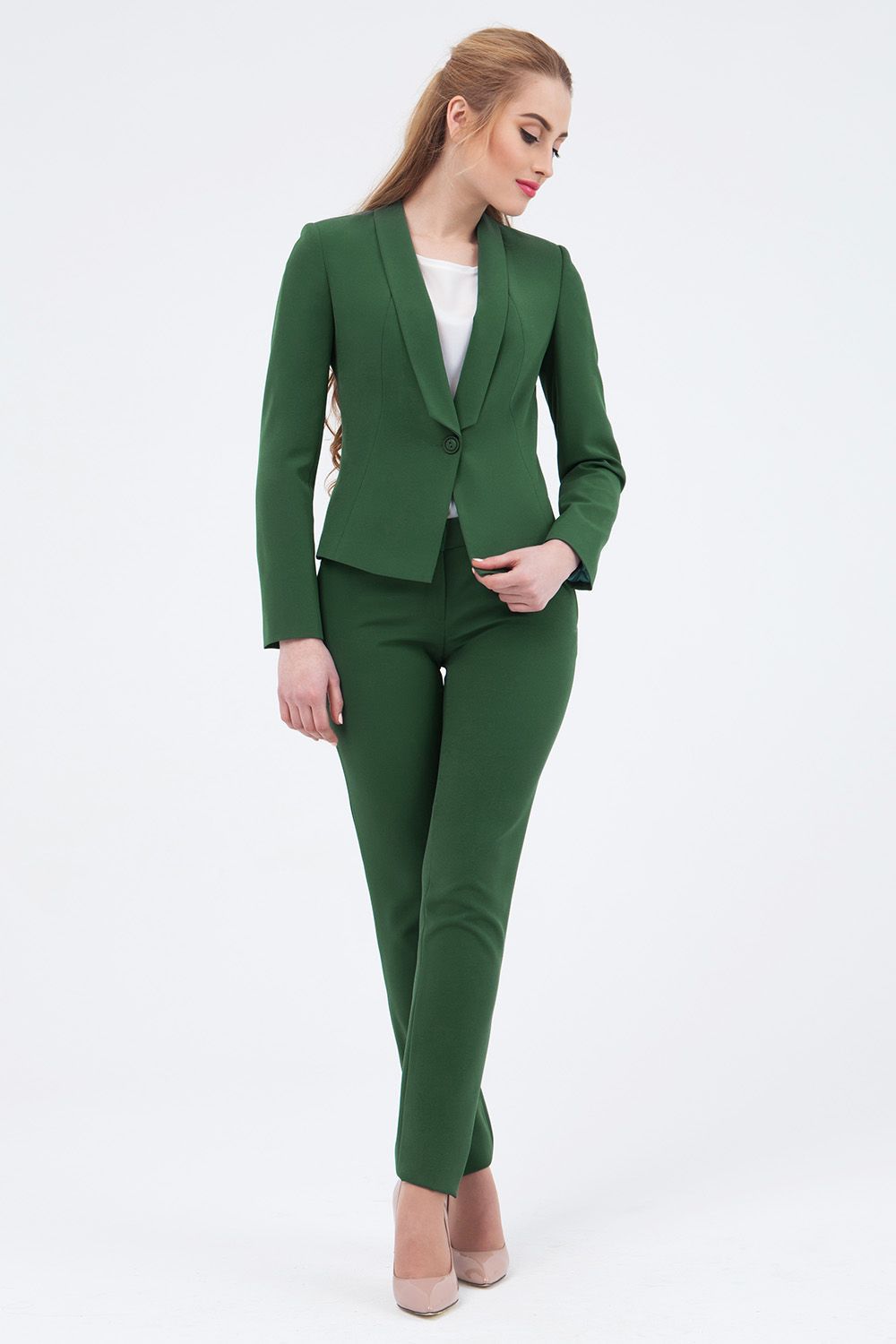 Классические брюки зеленого цвета