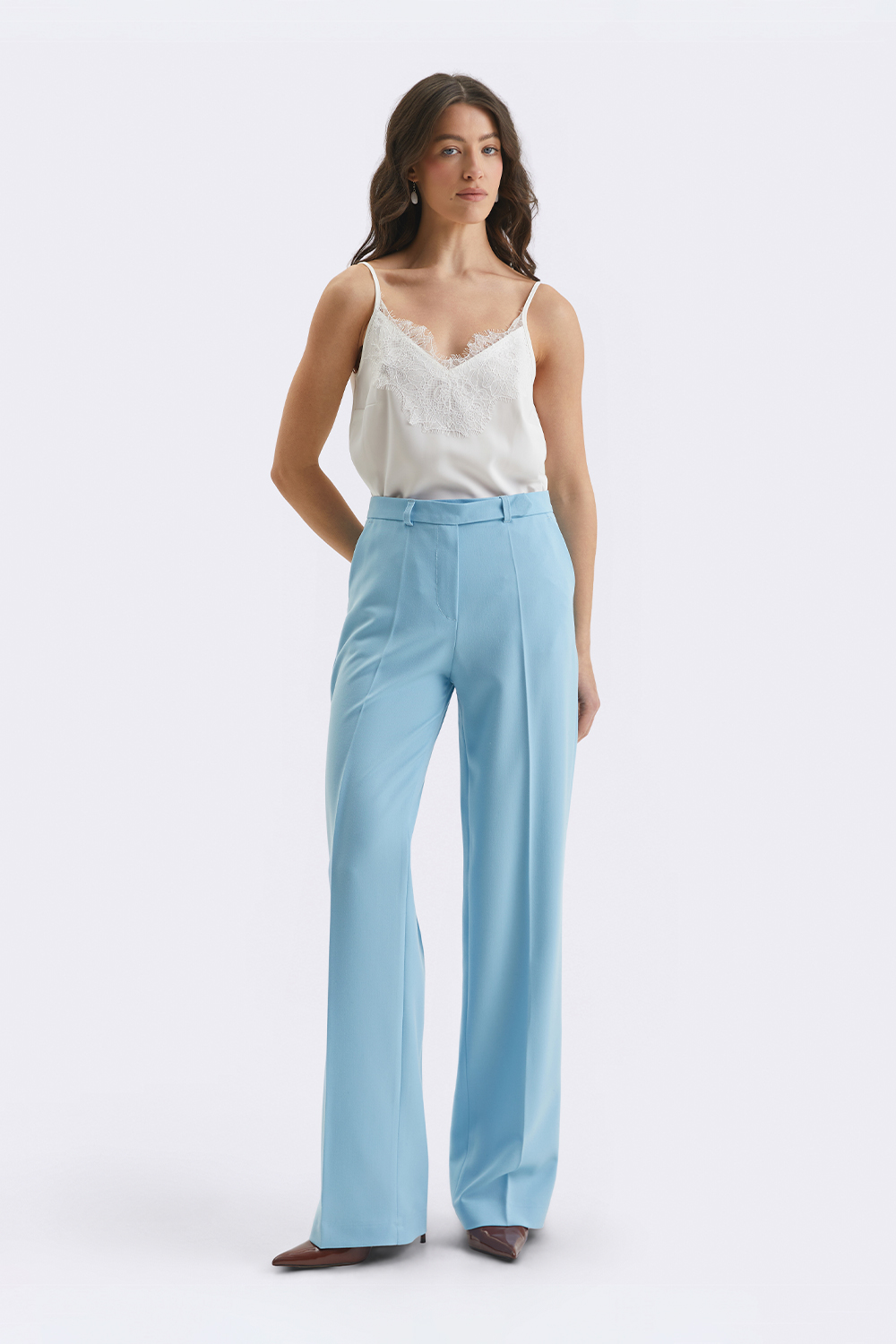 Прямі штани лазурового кольору