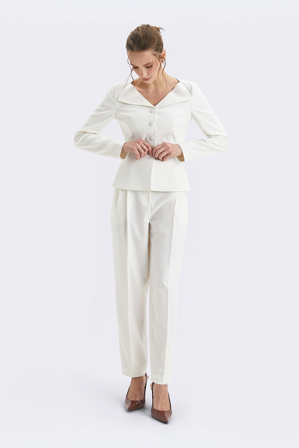 Штани-банани молочного кольору