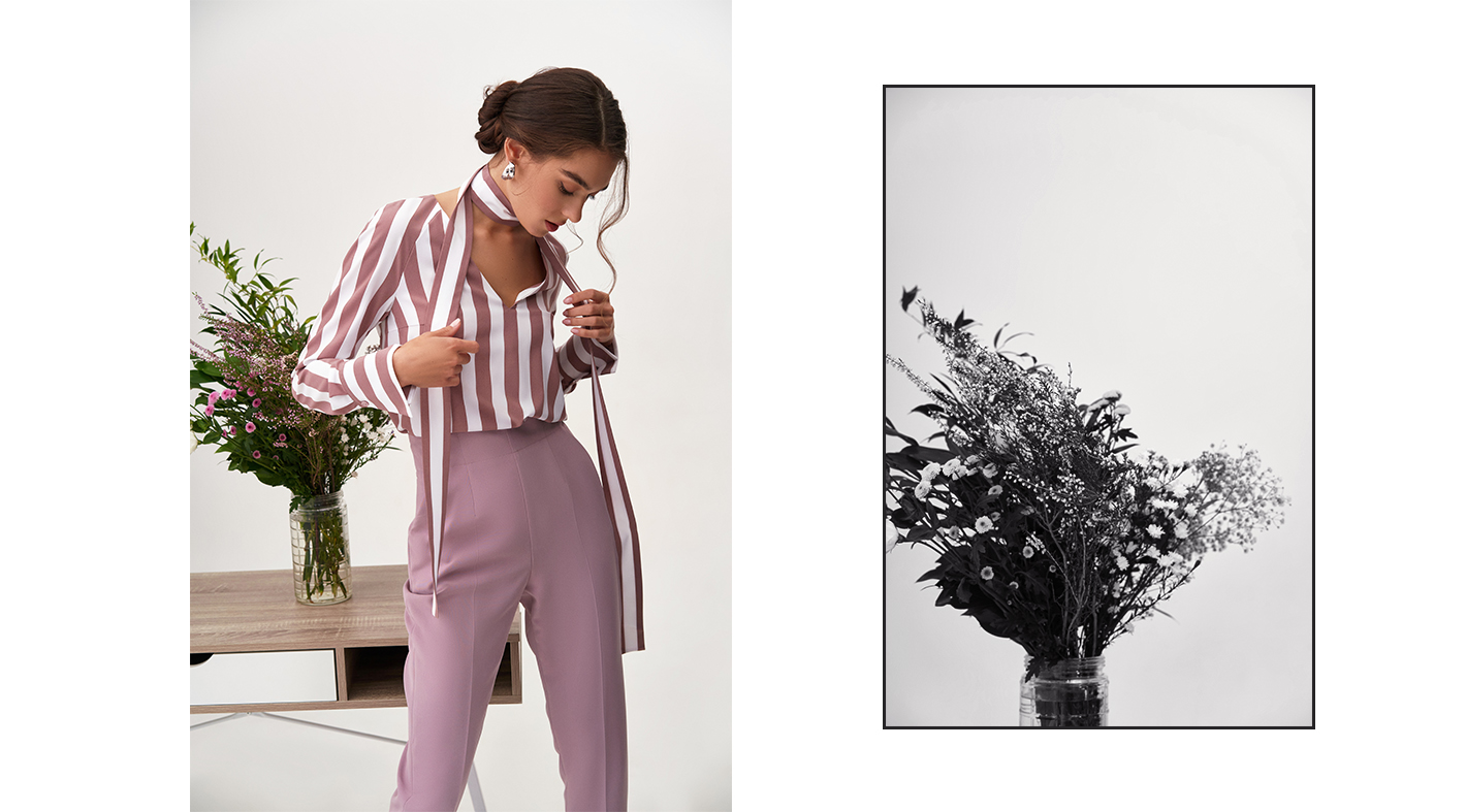 Блуза в розовую полоску