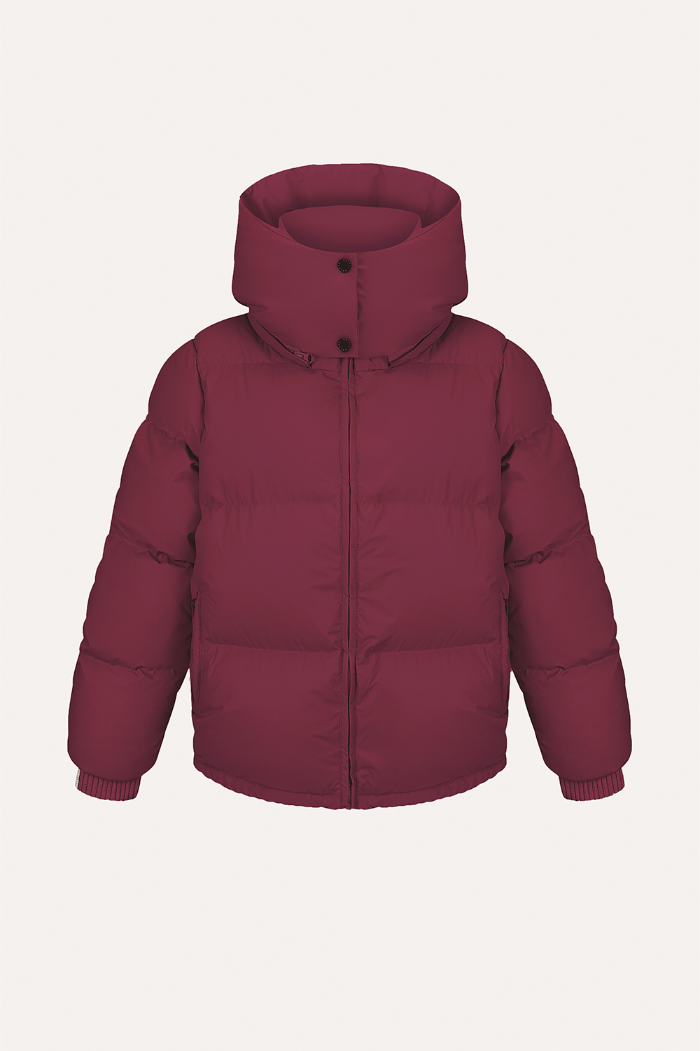 Пухова куртка сливового кольору