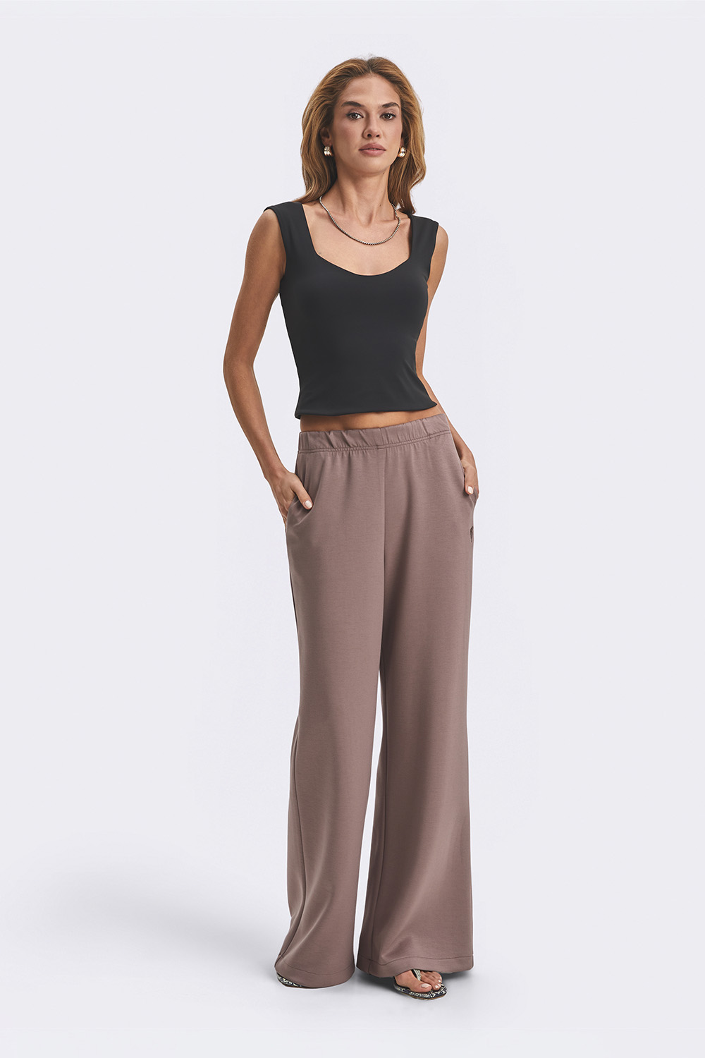 Штани з неопрену кольору капучіно