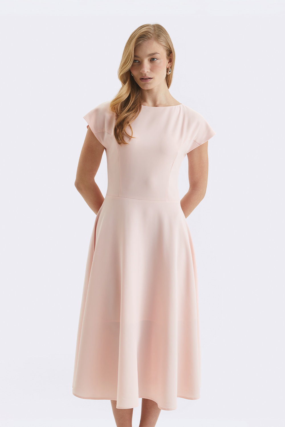 Сукня міді кольору чайної троянди