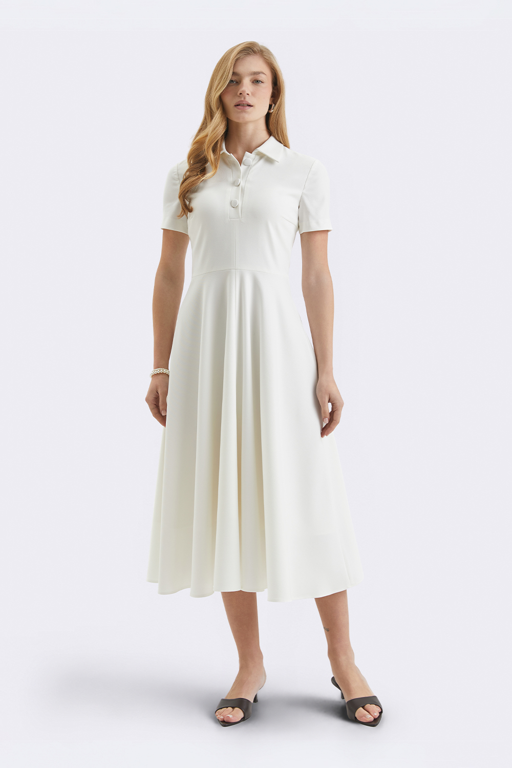Сукня міді молочного кольору