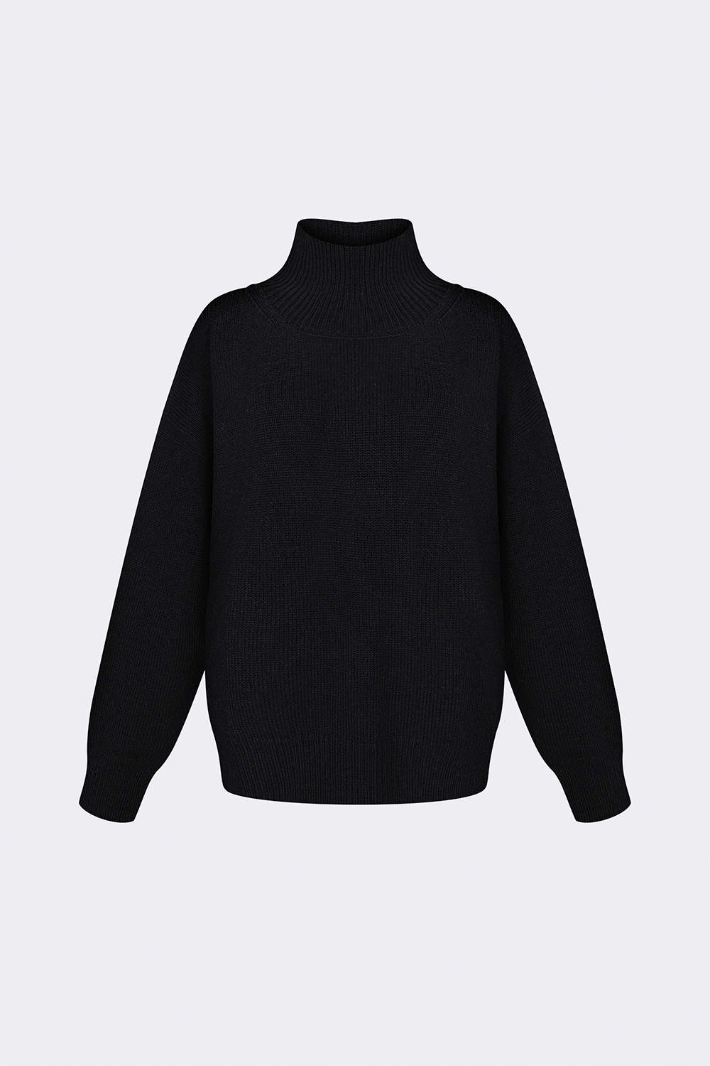 Чорний светр із вовни мериносу