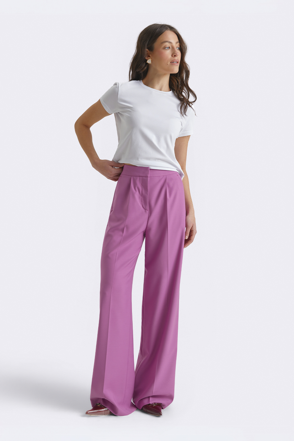 Штани-палаццо пурпурового кольору