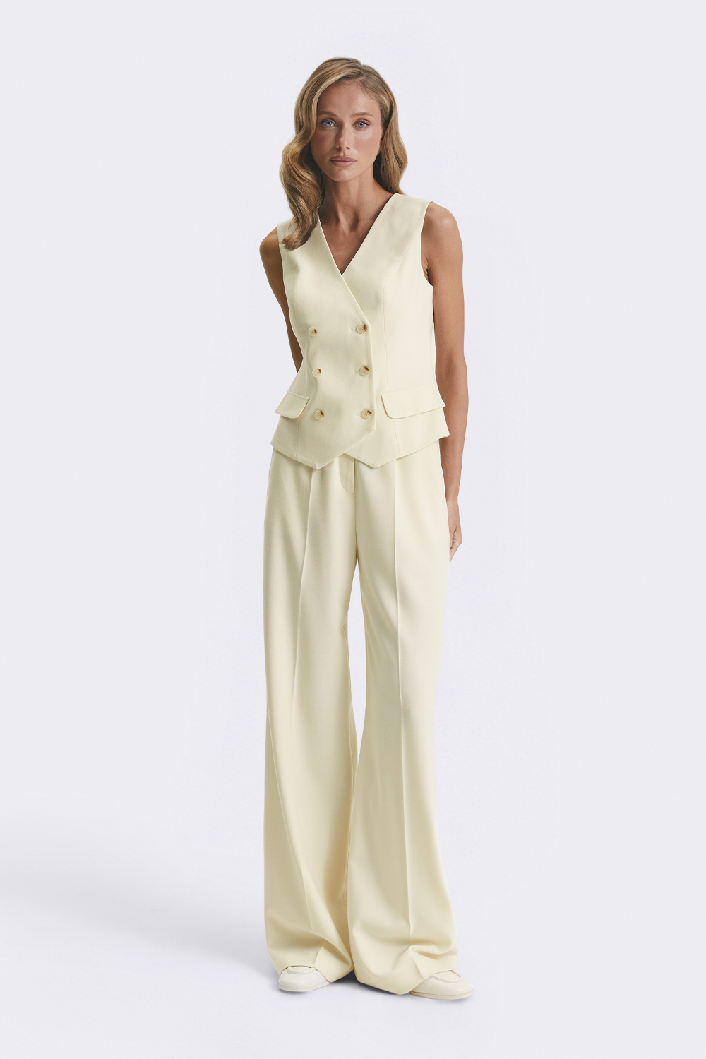 Штани-палаццо кольору butter yellow