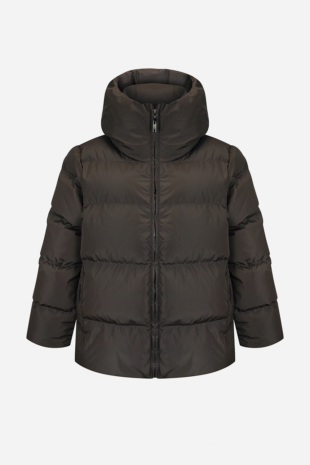 Пухова куртка шоколадного кольору