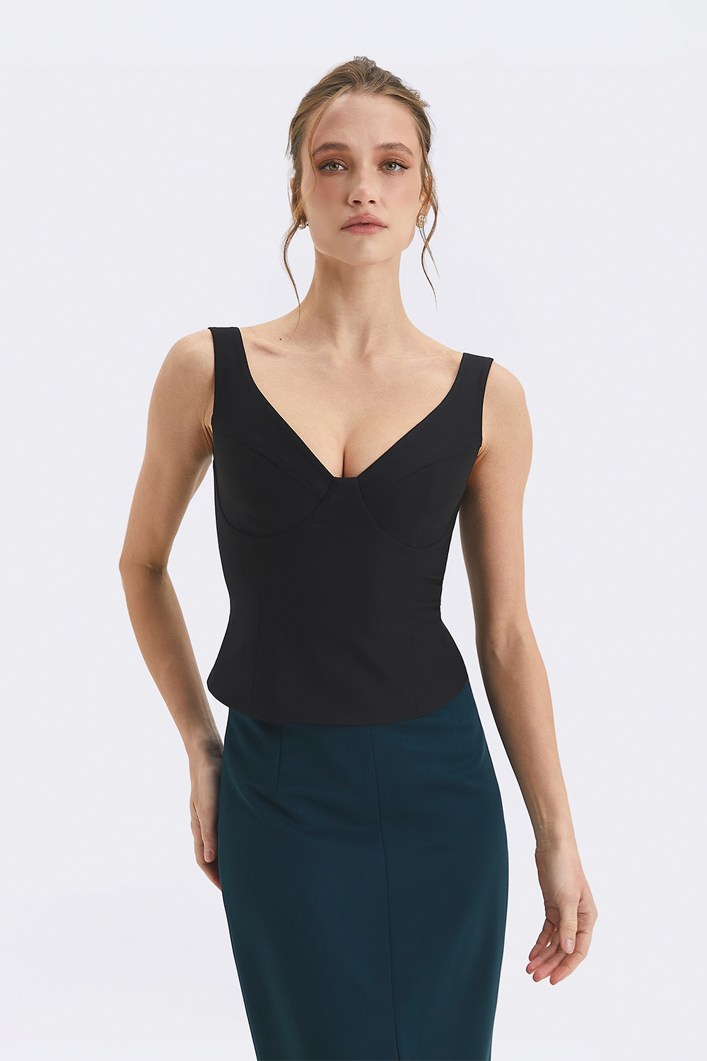 Топ-корсет чорного кольору