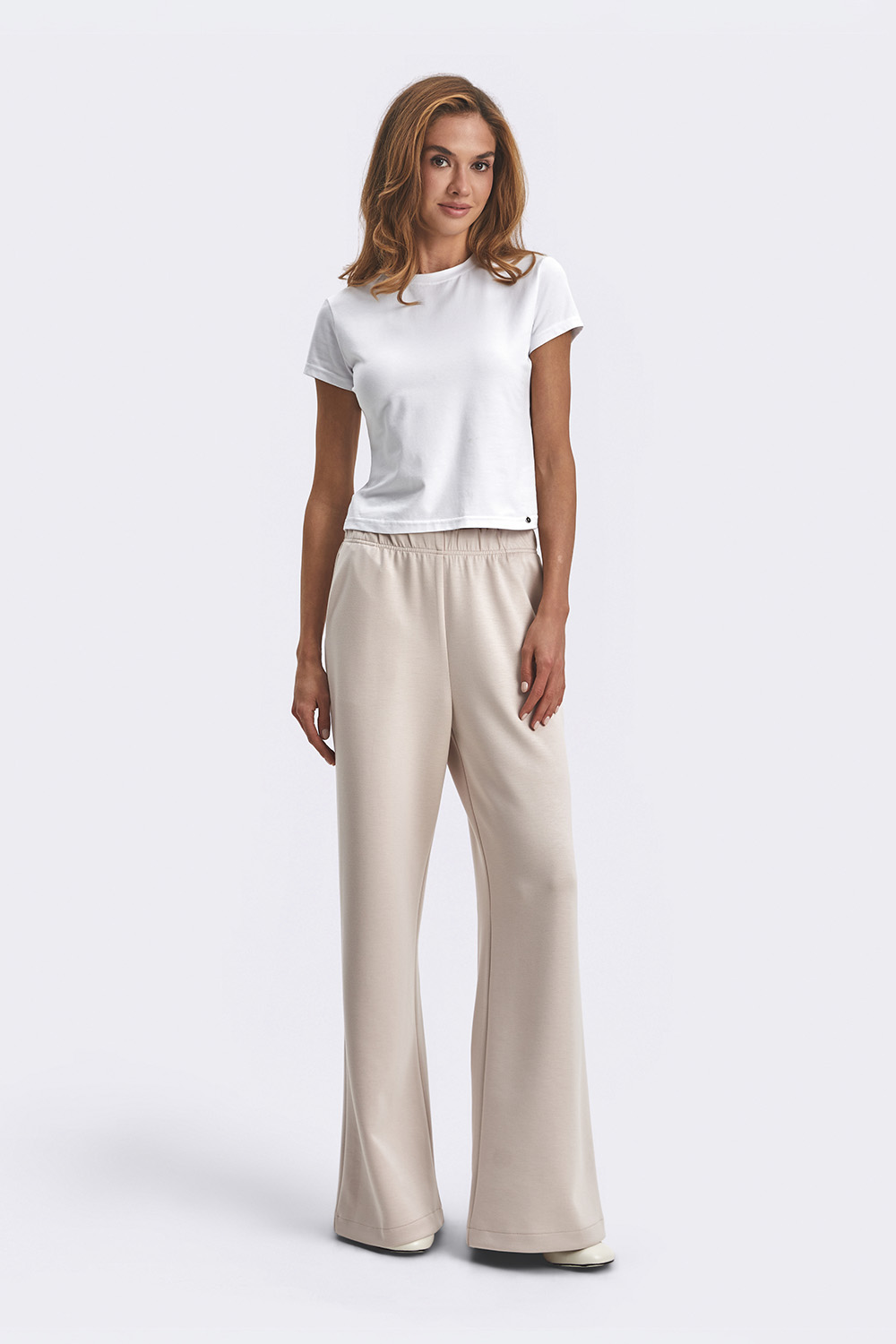 Штани з неопрену кольору пудри