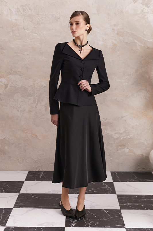 Чорний жакет та спідниця від Natali Bolgar