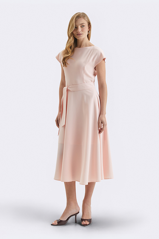 Ніжно-рожева сукня міді від Natali Bolgar з поясом