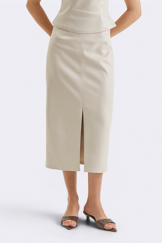 Молочна спідниця від Natali Bolgar з розрізом спереду