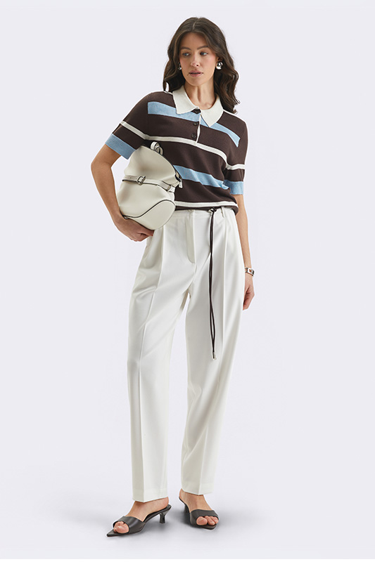 Образ із джемпером-поло та штанами