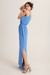 Платье в пол голубого цвета на тонких бретелях - интернет-магазин Natali Bolgar