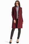 Прямое пальто бордового цвета - интернет-магазин Natali Bolgar