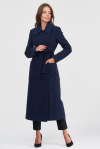 Классическое двубортное пальто синего цвета  - интернет-магазин Natali Bolgar