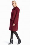 Прямое пальто бордового цвета с карманами - интернет-магазин Natali Bolgar