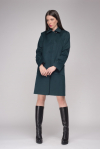 Прямое пальто изумрудного цвета с карманами - интернет-магазин Natali Bolgar