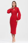 Платье красного цвета с вырезом - интернет-магазин Natali Bolgar