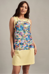 Комбинированное платье без рукавов с фигурной кокеткой - интернет-магазин Natali Bolgar