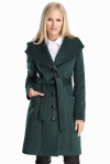 Пальто изумрудного цвета с карманами - интернет-магазин Natali Bolgar