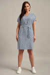 Платье с мелким геометрическим принтом с V-образным вырезом - интернет-магазин Natali Bolgar
