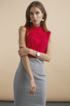 Шелковая блуза без рукавов ягодного цвета - интернет-магазин Natali Bolgar