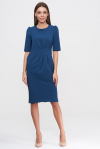 Платье синего цвета с драпировкой - интернет-магазин Natali Bolgar