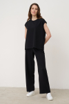 Чёрные брюки со стрелками из трикотажа - интернет-магазин Natali Bolgar