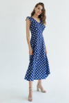 Синее платье миди в горох - интернет-магазин Natali Bolgar