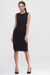 Сукня-футляр чорного кольору із баскою - интернет-магазин Natali Bolgar