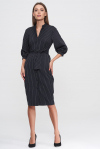 Платье черного цвета в мелкую полоску - интернет-магазин Natali Bolgar