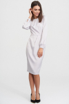 Платье-футляр со складками жемчужно-серого цвета - интернет-магазин Natali Bolgar