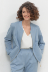 Блакитна куртка-бомбер з трикотажу - интернет-магазин Natali Bolgar