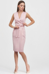Платье-футляр из атласа розового цвета - интернет-магазин Natali Bolgar