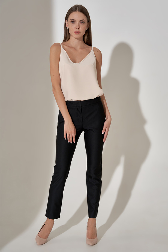 Класичні штани чорного кольору із кишенями - интернет-магазин Natali Bolgar