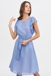 Шифоновое платье голубого цвета в мелкий горох 1 - интернет-магазин Natali Bolgar