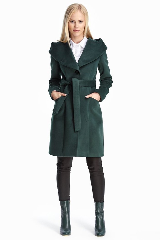 Пальто изумрудного цвета с карманами 2 - интернет-магазин Natali Bolgar